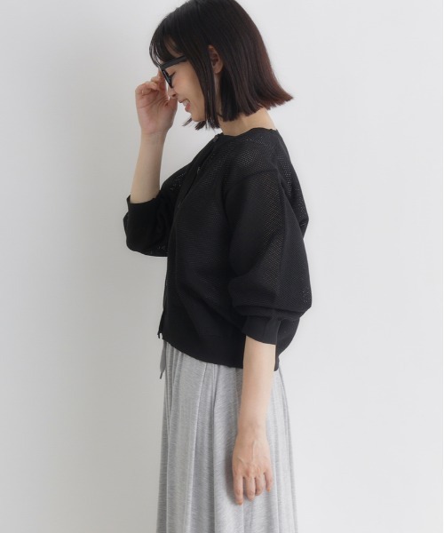 Right-on（ライトオン）の「HONEYSUCKLE ROSE(ハニーサックルローズ)メッシュカーディガン（カーディガン/ボレロ・レディース・キナリ/ブルー/ブラック・M/L）」の13枚目の写真