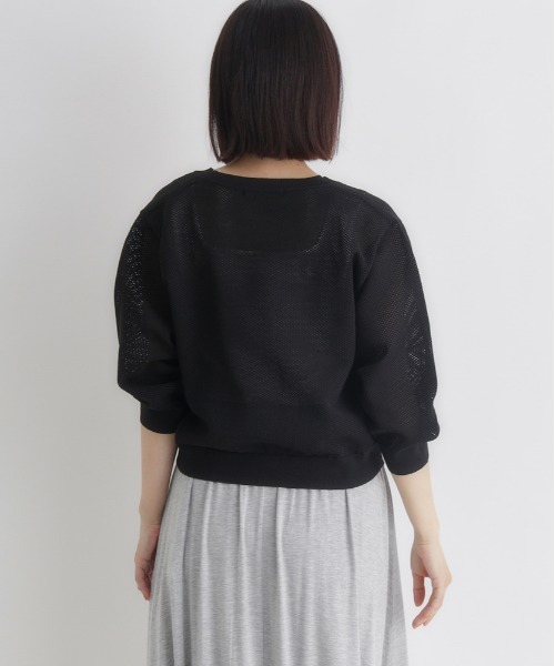 Right-on（ライトオン）の「HONEYSUCKLE ROSE(ハニーサックルローズ)メッシュカーディガン（カーディガン/ボレロ・レディース・キナリ/ブルー/ブラック・M/L）」の14枚目の写真