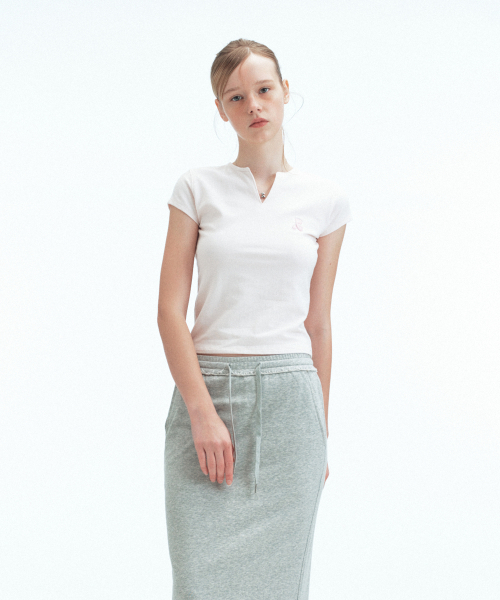 Rest&Recreation（レストアンドレクリエーション）の「SLIT NECK T-SHIRT - PINK（Tシャツ/カットソー・レディース・その他・ONE）」の6枚目の写真