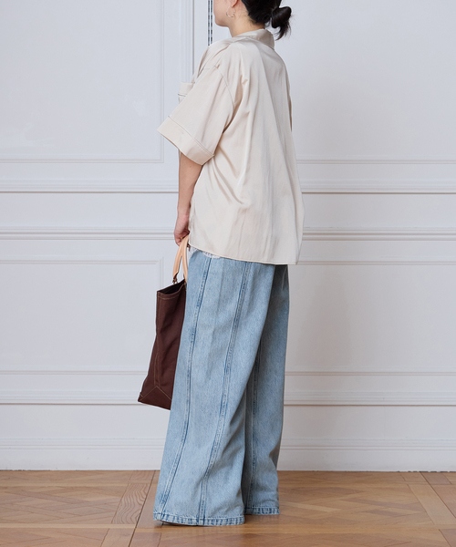 IENA LA BOUCLE(イエナラブークル)の「IENA LA BOUCLE サテン半袖シャツ(シャツ/ブラウス・レディース・ブラック/ベージュ系その他・FREE)」の22枚目の写真