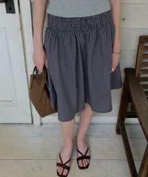 GIUNON | shirring midi check skirt / シャーリングミディチェックスカート(スカート)