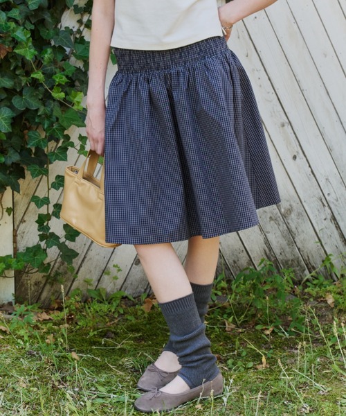 GIUNON(ジウノン)の「shirring midi check skirt / シャーリングミディチェックスカート(スカート・レディース・グレー/ネイビー・FREE)」の18枚目の写真