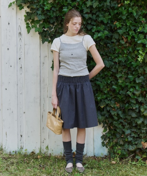 GIUNON(ジウノン)の「shirring midi check skirt / シャーリングミディチェックスカート(スカート・レディース・グレー/ネイビー・FREE)」の21枚目の写真