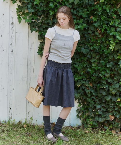 GIUNON(ジウノン)の「shirring midi check skirt / シャーリングミディチェックスカート(スカート・レディース・グレー/ネイビー・FREE)」の22枚目の写真