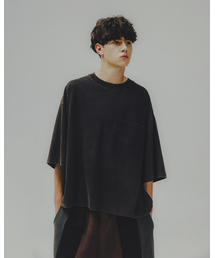 Washed Wide Pocket Crop Tee - Black
