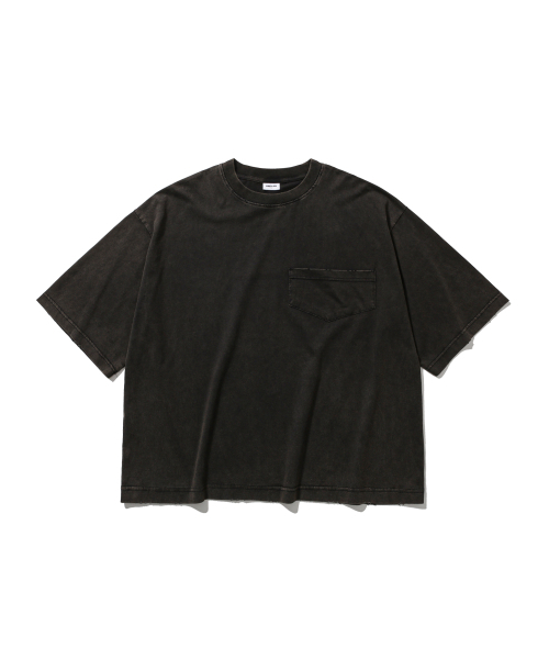 ANGLAN（アングラン）の「Washed Wide Pocket Crop Tee - Black（Tシャツ/カットソー・メンズ・その他・1/2）」の2枚目の写真