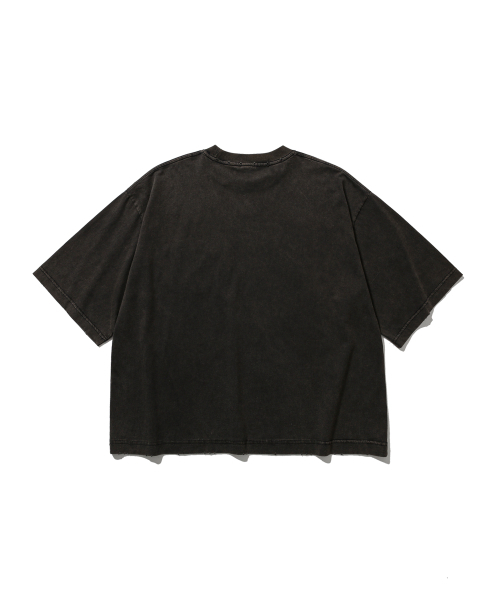 ANGLAN（アングラン）の「Washed Wide Pocket Crop Tee - Black（Tシャツ/カットソー・メンズ・その他・1/2）」の3枚目の写真
