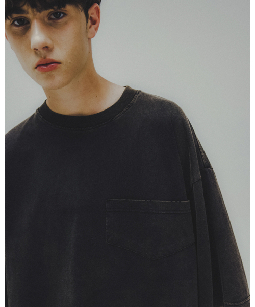 ANGLAN（アングラン）の「Washed Wide Pocket Crop Tee - Black（Tシャツ/カットソー・メンズ・その他・1/2）」の8枚目の写真