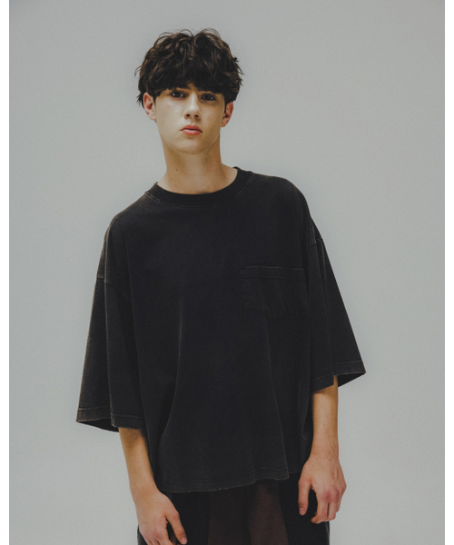 ANGLAN（アングラン）の「Washed Wide Pocket Crop Tee - Black（Tシャツ/カットソー・メンズ・その他・1/2）」の9枚目の写真