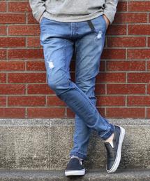 coen | 【WEB限定】ストレッチスキニーデニムクライミングパンツ　クラッシュ(デニムパンツ)