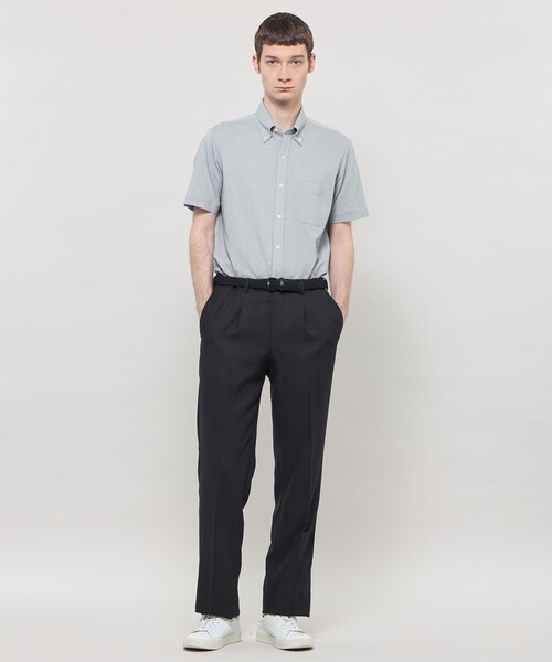 MACKINTOSH LONDON（マッキントッシュ ロンドン）の「【FLEX JERSEY】ギンガムサッカージャージー半袖釦ダウンシャツ（シャツ/ブラウス・メンズ・グレー系その他/ネイビー・XL/L/M）」の10枚目の写真