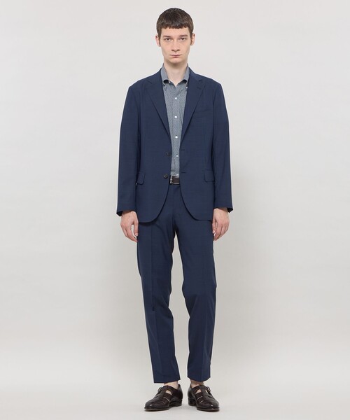 MACKINTOSH LONDON（マッキントッシュ ロンドン）の「【FLEX JERSEY】ギンガムサッカージャージー半袖釦ダウンシャツ（シャツ/ブラウス・メンズ・グレー系その他/ネイビー・XL/L/M）」の12枚目の写真