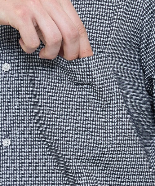 MACKINTOSH LONDON（マッキントッシュ ロンドン）の「【FLEX JERSEY】ギンガムサッカージャージー半袖釦ダウンシャツ（シャツ/ブラウス・メンズ・グレー系その他/ネイビー・XL/L/M）」の6枚目の写真