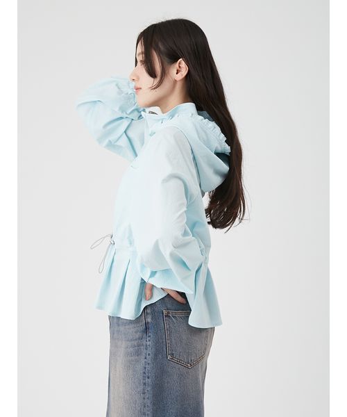 LILY BROWN(リリーブラウン)の「【UVカット】ペプラムブルゾン(ブルゾン・レディース・ホワイト/ブラック/ライトブルー・F)」の9枚目の写真