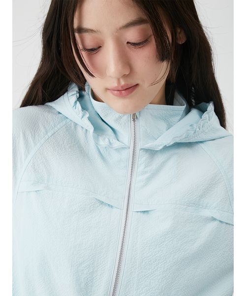 LILY BROWN(リリーブラウン)の「【UVカット】ペプラムブルゾン(ブルゾン・レディース・ホワイト/ブラック/ライトブルー・F)」の10枚目の写真
