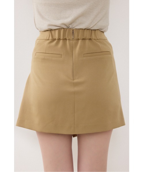rienda（リエンダ）の「カシュクールプリーツジャストウエストミニスカート 春服 夏服（スカート・レディース・ベージュ/グリーン/ブラック・MEDIUM/SMALL/X-SMALL）」の4枚目の写真