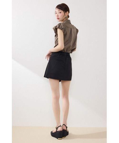 rienda（リエンダ）の「カシュクールプリーツジャストウエストミニスカート 春服 夏服（スカート・レディース・ベージュ/グリーン/ブラック・MEDIUM/SMALL/X-SMALL）」の17枚目の写真