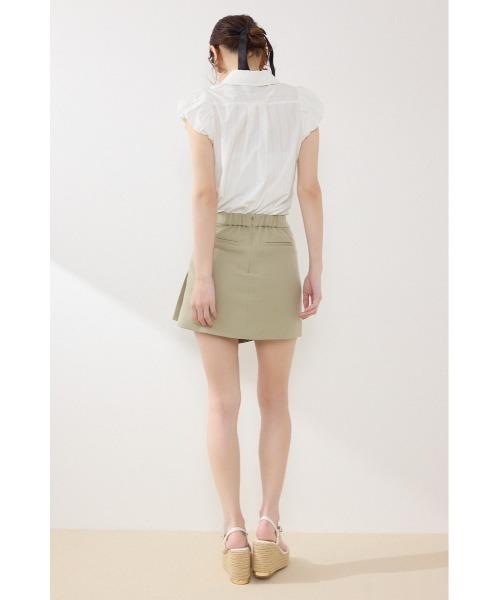 rienda（リエンダ）の「カシュクールプリーツジャストウエストミニスカート 春服 夏服（スカート・レディース・ベージュ/グリーン/ブラック・MEDIUM/SMALL/X-SMALL）」の11枚目の写真