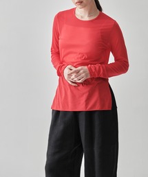 [GOOD PEOPLE GOOD STITCHING GOOD PRODUCT/グッドピープル グッドステッチング グッドプロダクト]Side Slit Crew Neck Long Sleeve T