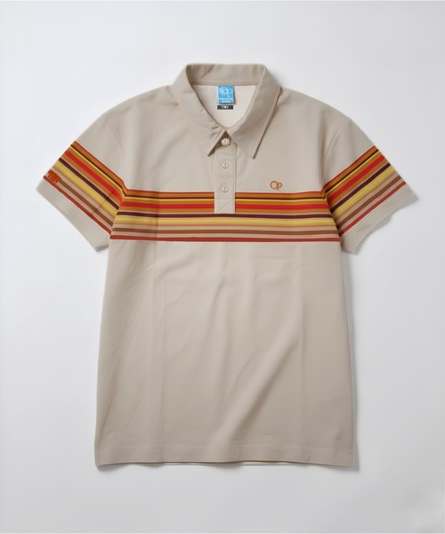 TMT（ティーエムティー）の「【TMT×Ocean Pacific】 PEARTEX POLO SHIRT（BORDER）（ポロシャツ・レディース・ベージュ/ネイビー/ホワイト・MEDIUM/LARGE/X-LARGE）」の4枚目の写真