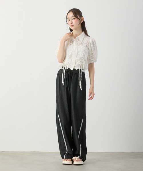 P.V.T(ピーブイティー)の「バックリボンカーブパンツ(デニムパンツ・レディース・サックスブルー/ブラック・M)」の22枚目の写真