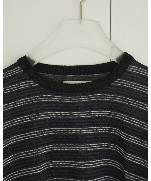 anuke（アンヌーク）の「Sheer Border Knit（ニット/セーター・レディース・オレンジ/ネイビー・FREE）」の9枚目の写真