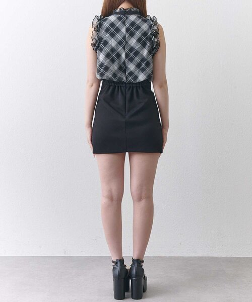 Belle Charme(ベルシャルム)の「【Belle Charme】Ribbon Tie Docking Onepiece(ワンピース・レディース・チェック/ベージュ/ブラック・FREE)」の14枚目の写真