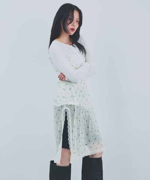 JEANASIS(ジーナシス)の「【選べる着丈】シアーレースキャミワンピース/1049061(その他トップス・レディース・ブラック系その他/ホワイト系その他・SMALL/FREE)」の9枚目の写真