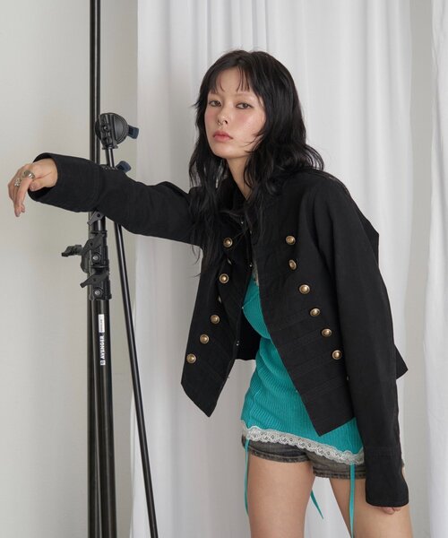 WHO'S WHO gallery(フーズフーギャラリー)の「【26AW LOOK掲載品番】【WEB限定カラーあり】ナポレオンジャケット(その他アウター・レディース・サックスブルー/ブラック系その他/ブラック/グレー/アイボリー/カーキ/ブラック系その他2・FREE)」の16枚目の写真