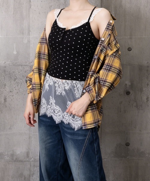 Miniministore（ミニミニストア）の「レース切り替えキャミソール カップ付き（キャミソール・レディース・ホワイト/ブラック・FREE）」の20枚目の写真
