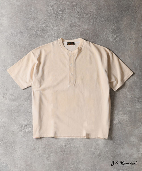 JOURNAL STANDARD J.S HOMESTEAD(ジャーナルスタンダードホームステッド)の「J.S.Homestead / フェード ヘンリー ネック Tシャツ(Tシャツ/カットソー・メンズ・アイボリー/ライトグリーン/ブラック・LARGE/MEDIUM)」の2枚目の写真