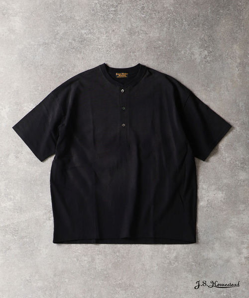 JOURNAL STANDARD J.S HOMESTEAD(ジャーナルスタンダードホームステッド)の「J.S.Homestead / フェード ヘンリー ネック Tシャツ(Tシャツ/カットソー・メンズ・アイボリー/ライトグリーン/ブラック・LARGE/MEDIUM)」の1枚目の写真
