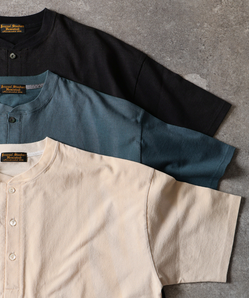 JOURNAL STANDARD J.S HOMESTEAD(ジャーナルスタンダードホームステッド)の「J.S.Homestead / フェード ヘンリー ネック Tシャツ(Tシャツ/カットソー・メンズ・アイボリー/ライトグリーン/ブラック・LARGE/MEDIUM)」の5枚目の写真