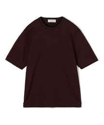 スーピマコットンシルケット リンキングニット襟Tシャツ