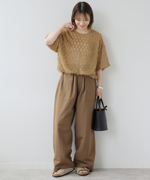 JOURNAL STANDARD relume(ジャーナルスタンダード レリューム)の「シアーカットジャガードTブラウス(シャツ/ブラウス・レディース・ベージュ/ブラック・FREE)」の22枚目の写真