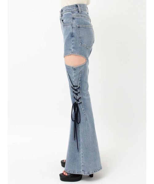 EATME(イートミー)の「サイドレースアップカットアウトデニムパンツ(デニムパンツ・レディース・ライトブルー・MEDIUM/SMALL)」の7枚目の写真