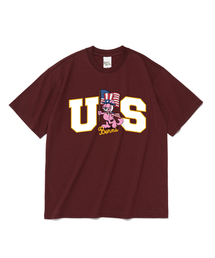 アメリカロゴ半袖Tシャツ(ワイン)