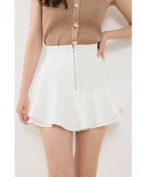 レイヤードヘムコルセットスコートショートパンツ 夏服　秋服