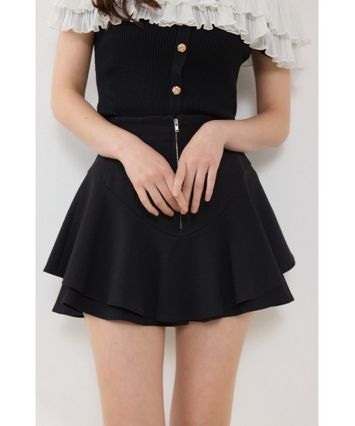 rienda(リエンダ)の「レイヤードヘムコルセットスコートショートパンツ 夏服 秋服(その他パンツ・レディース・ブラック/ブルー/ホワイト・MEDIUM/SMALL/X-SMALL)」の2枚目の写真
