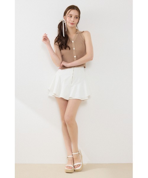 rienda(リエンダ)の「レイヤードヘムコルセットスコートショートパンツ 夏服 秋服(その他パンツ・レディース・ブラック/ブルー/ホワイト・MEDIUM/SMALL/X-SMALL)」の4枚目の写真