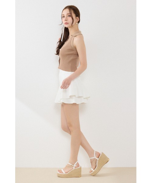 rienda(リエンダ)の「レイヤードヘムコルセットスコートショートパンツ 夏服 秋服(その他パンツ・レディース・ブラック/ブルー/ホワイト・MEDIUM/SMALL/X-SMALL)」の5枚目の写真
