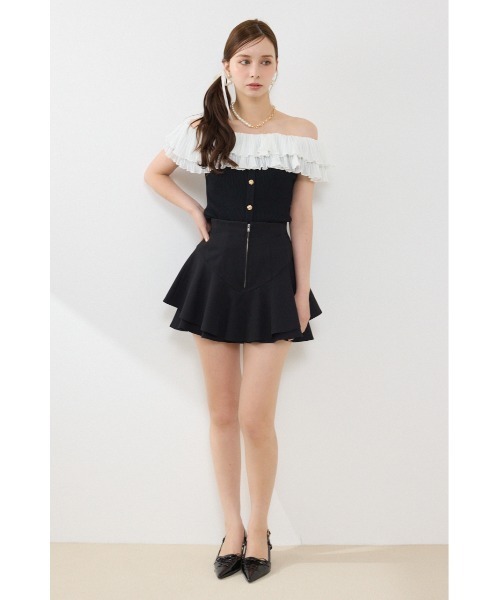 rienda(リエンダ)の「レイヤードヘムコルセットスコートショートパンツ 夏服 秋服(その他パンツ・レディース・ブラック/ブルー/ホワイト・MEDIUM/SMALL/X-SMALL)」の16枚目の写真