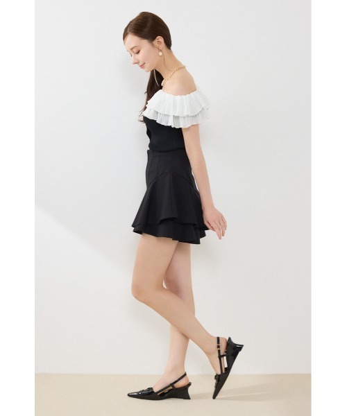 rienda(リエンダ)の「レイヤードヘムコルセットスコートショートパンツ 夏服 秋服(その他パンツ・レディース・ブラック/ブルー/ホワイト・MEDIUM/SMALL/X-SMALL)」の17枚目の写真