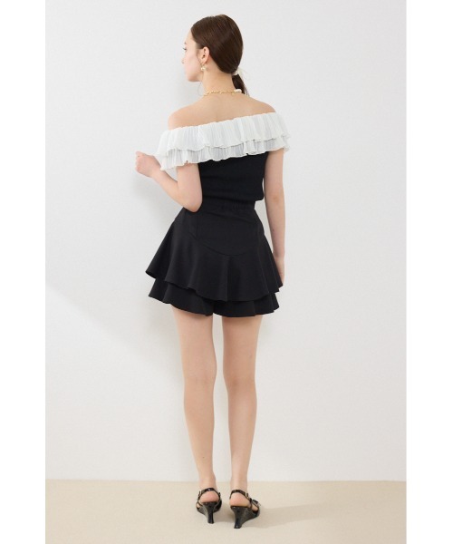 rienda(リエンダ)の「レイヤードヘムコルセットスコートショートパンツ 夏服 秋服(その他パンツ・レディース・ブラック/ブルー/ホワイト・MEDIUM/SMALL/X-SMALL)」の18枚目の写真