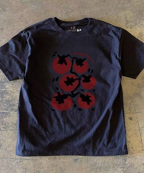 FreeZone(フリーゾーン)の「トマトプリント T シャツ(Tシャツ/カットソー・メンズ・ブラック/ネイビー/ホワイト・FREE)」の3枚目の写真