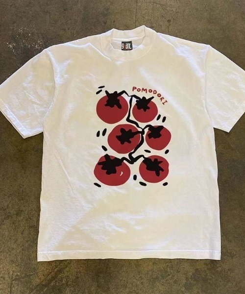 FreeZone(フリーゾーン)の「トマトプリント T シャツ(Tシャツ/カットソー・メンズ・ブラック/ネイビー/ホワイト・FREE)」の7枚目の写真