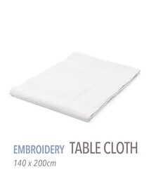 TOMORROWLAND HOME（トゥモローランドホーム）の「プレーンリネン テーブルクロス エンブロイダリー（140cm X 200cm）（キッチンツール）」