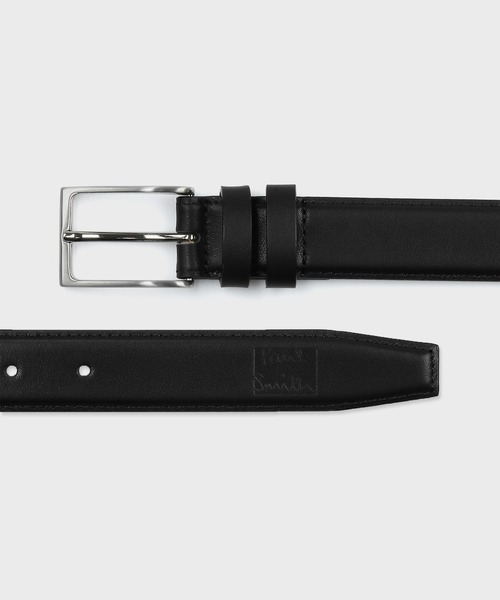 Paul Smith(ポールスミス)の「“Cropped Logo” ダブルループ レザーベルト【260704 CM】(ベルト・メンズ・ブラック・MEDIUM/LARGE/X-LARGE)」の1枚目の写真