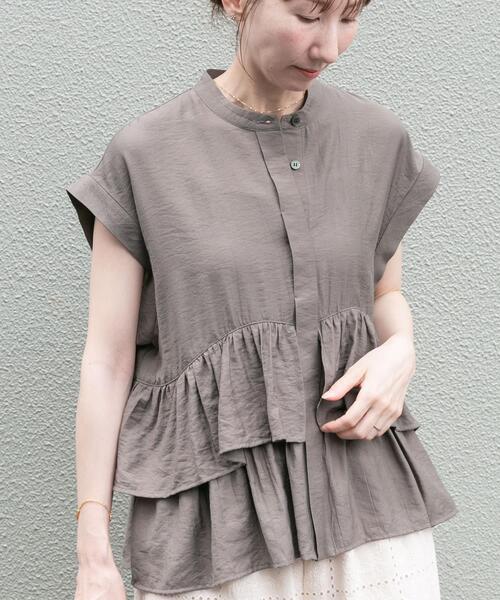 ITEMS URBANRESEARCH(アイテムズ アーバンリサーチ)の「フリル切り替えブラウス(シャツ/ブラウス・レディース・ラベンダー/モカ/ホワイト・FREE)」の12枚目の写真
