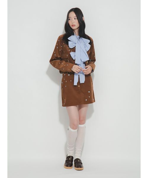 FURFUR（ファーファー）の「フラワー刺繍ミニスカート（スカート・レディース・ブラック/キャメル/サックスブルー・F）」の15枚目の写真